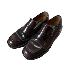 Bass Weejuns Penny Loafers Shoes Men’s Size 8.5M Brown Made In Italy Slip On